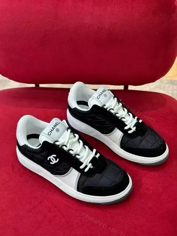 View 9 of Quilted Black-White Low-Top Sneakers: Premium Luxury casual