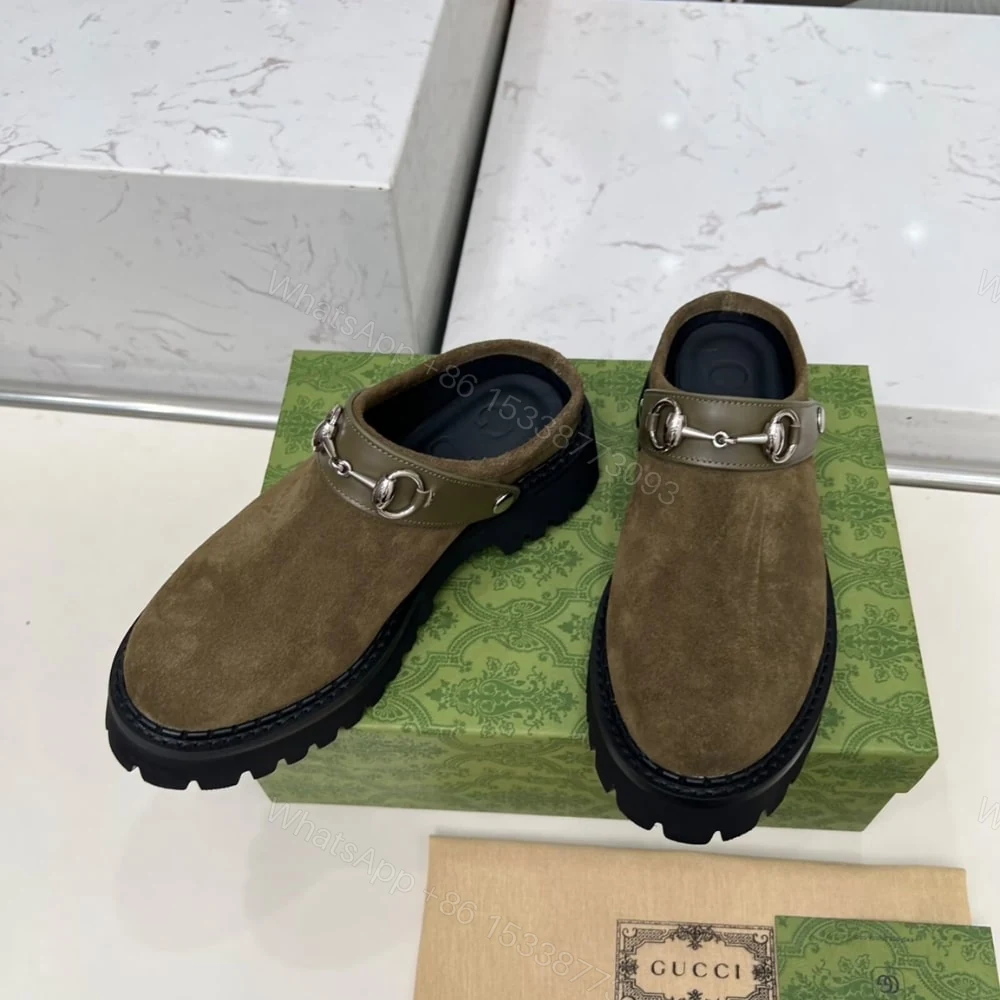 View 3 of GUCCI WOMEN MULE WITH HORSEBIT DARK GREEN ‎835829 AAE3R 3037