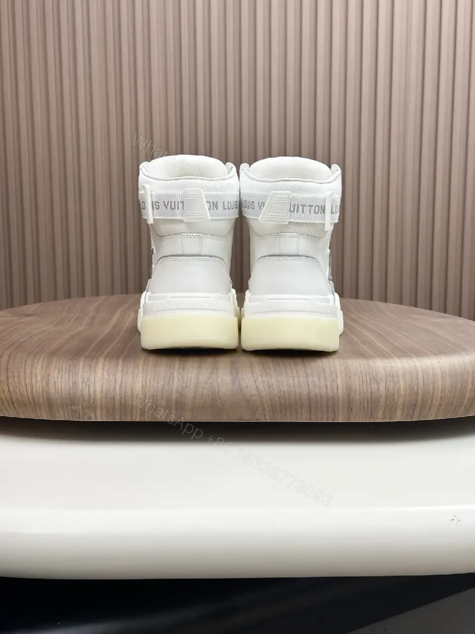 View 8 of White Leather High-Top Sneakers: Luxury Comfort Tailored