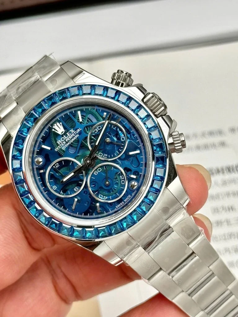 View 5 of Replica Rolex Cosmograph Daytona Arolla Challenge Blue Dial 40mm
