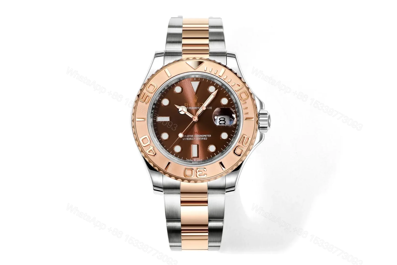 RM Factory Clean Factory Rolex Yacht-Master 40 Rose Gold Brown Dial — view 1
