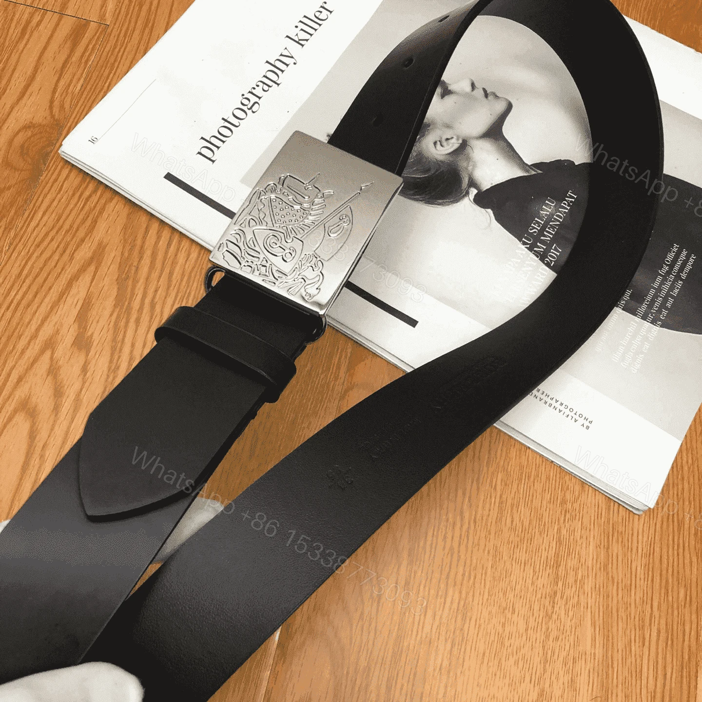 View 5 of BURBERRY BLACK MEN’S LUKE LEATHER BELT – B24