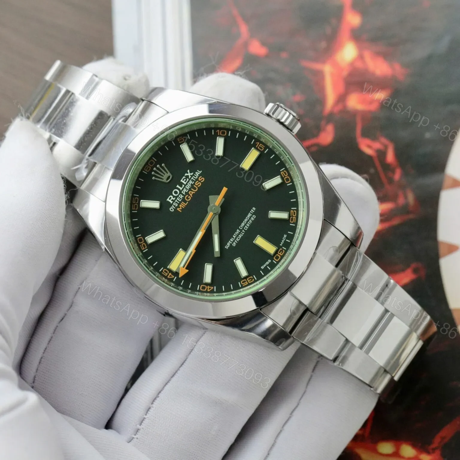 View 4 of Replica Rolex Milgauss Black Dial 116400GV