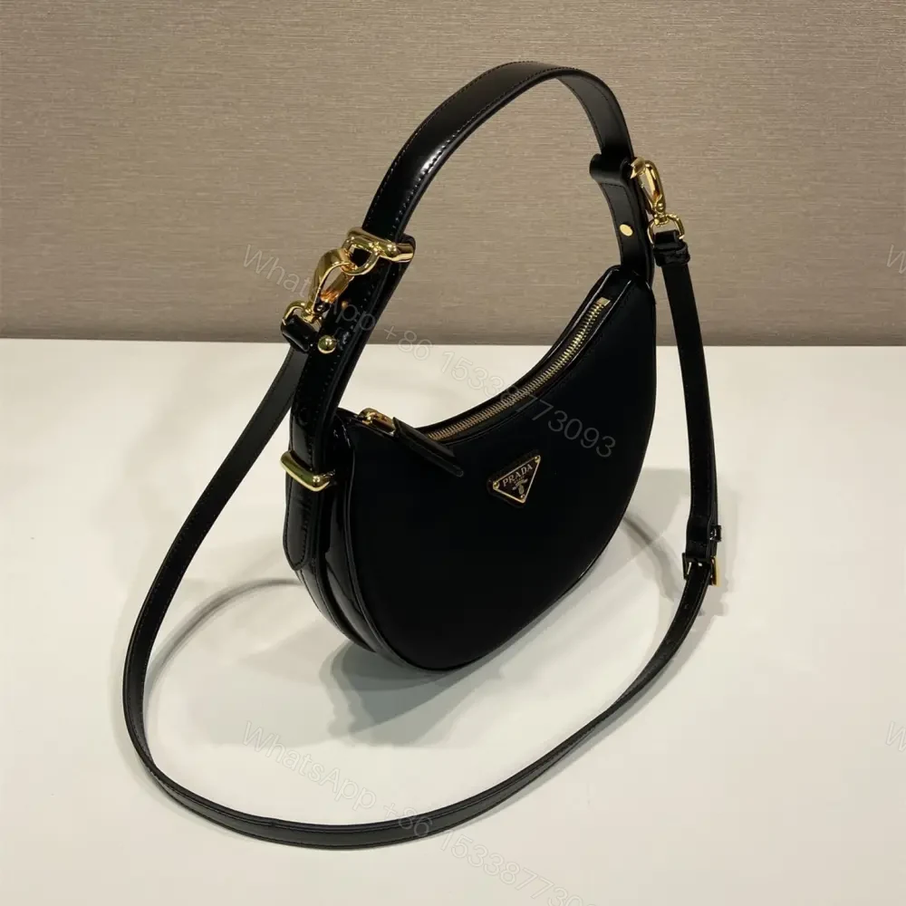 View 3 of 高仿Prada*Arque系列1BC194半月單肩包黑色免檢版
