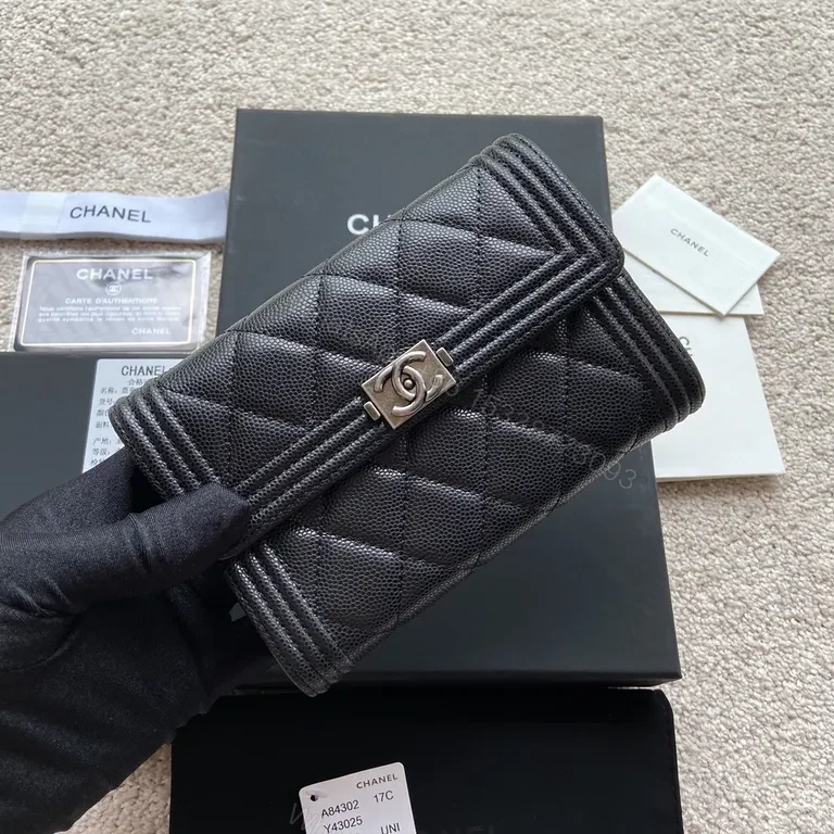 View 7 of Noir Quilted Leather Wallet on Chain: Chanel-Inspired Elegance