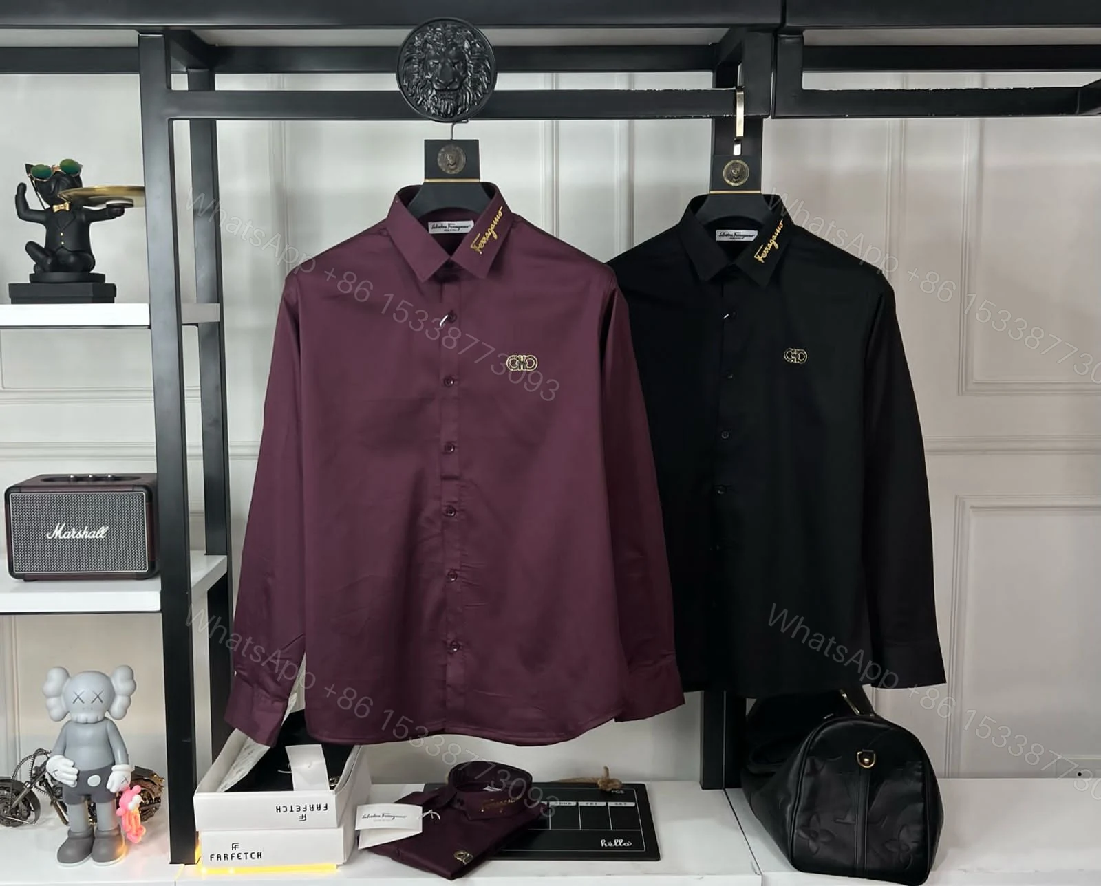 View 2 of First Copy Salvatore Ferragamo Imported Cotton Lycra Fabric Full Sleeve Shirts