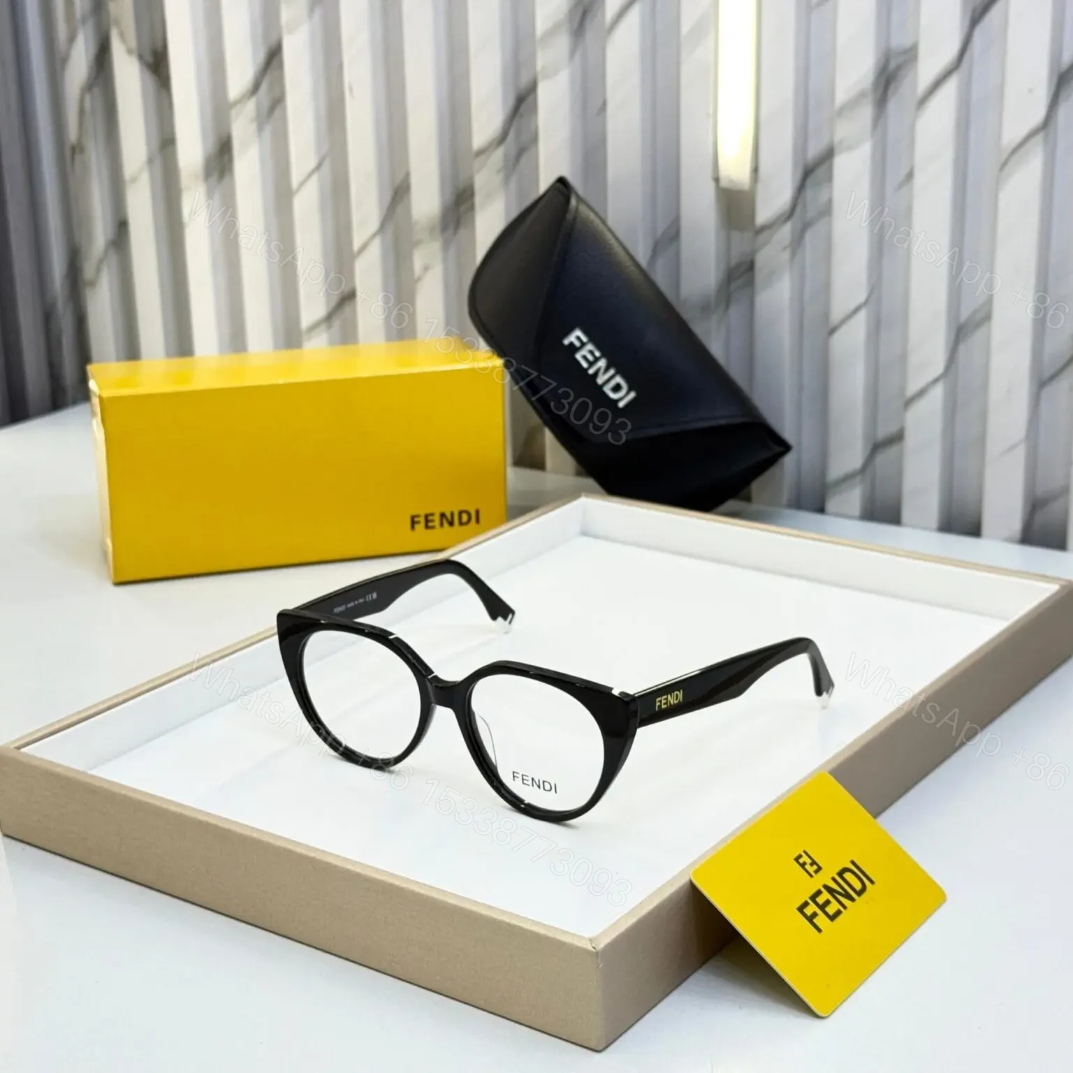 Fendi Cateye Black Eyeglasses – One Size — view 1