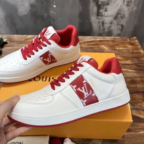 View 3 of LOUIS VUITTON RIVOLI LOW-TOP SNEAKERS IN WHITE AND RED – LSVT371