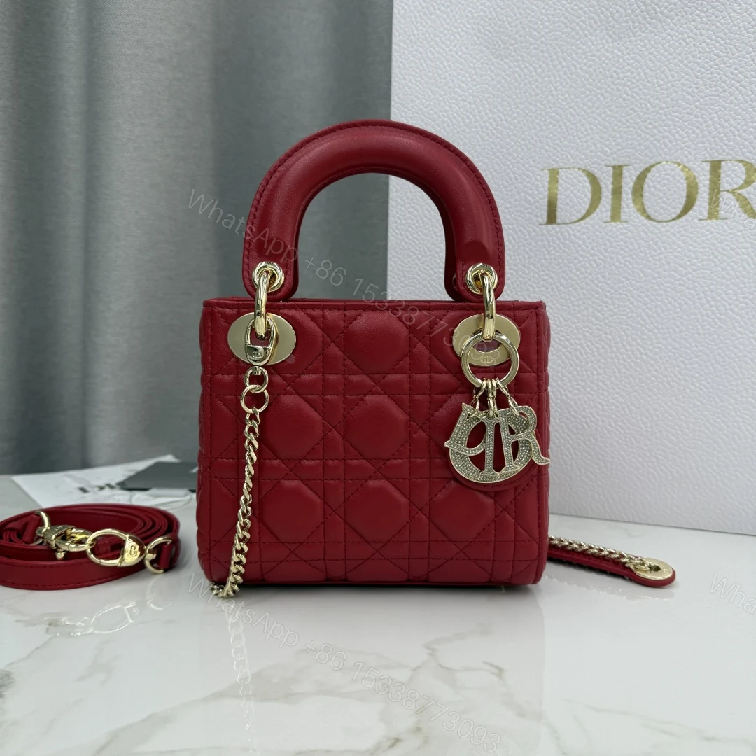 Dior高仿紅色戴妃迷你包 女款亮面設計熱情吸睛款 — view 1