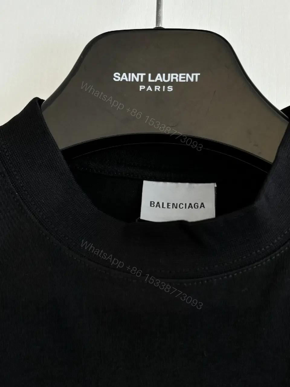 View 9 of Black Cotton Oversized Bold BALENCIAGA Graphic T-Shirt