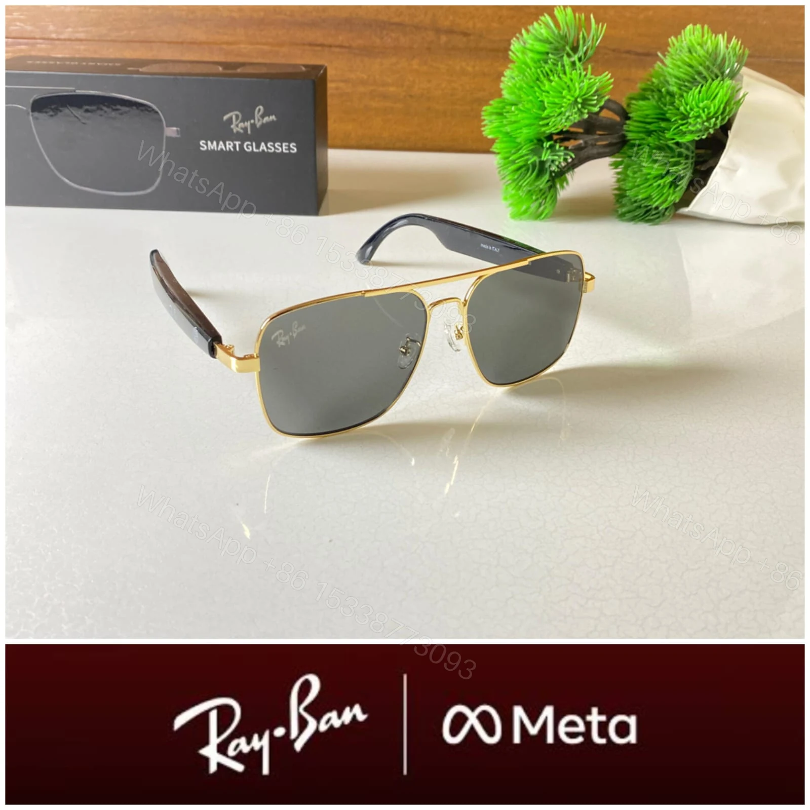 View 5 of Ray-Ban Meta Edition Black-Gold Tinted Metal