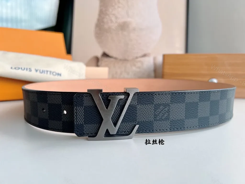 View 5 of Damier Canvas Belt with LV Buckle â€” Signature Luxury Accessory