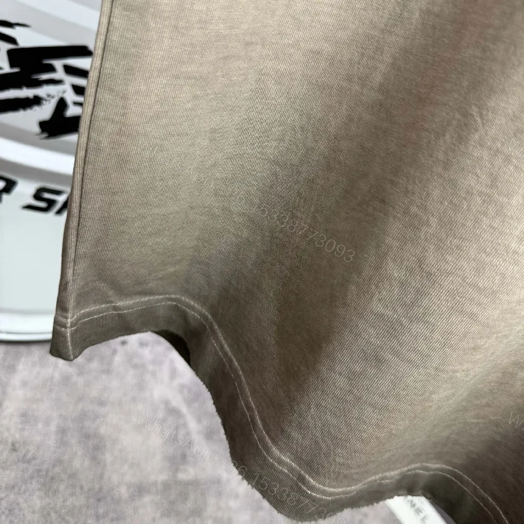 View 4 of Neutral Taupe Cotton Graphic Tee with Bold Crest