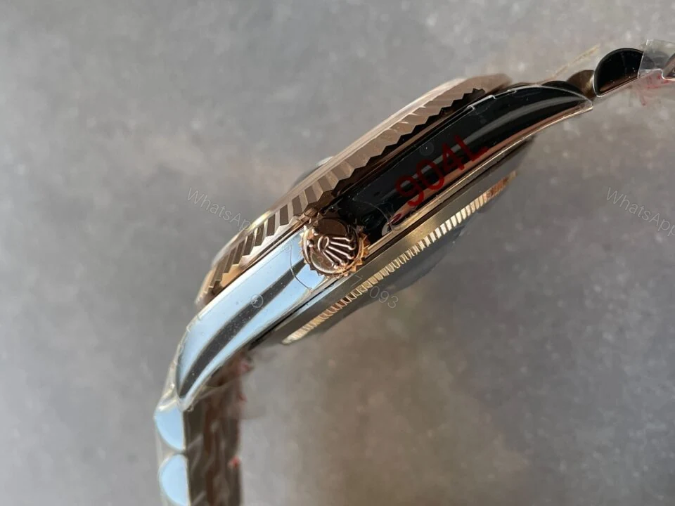 View 7 of GMF GM Factory 1:1 Rolex DateJust Men 41mm “wimbledon” RG and SS V2 Grey textured Dial Roman Markers