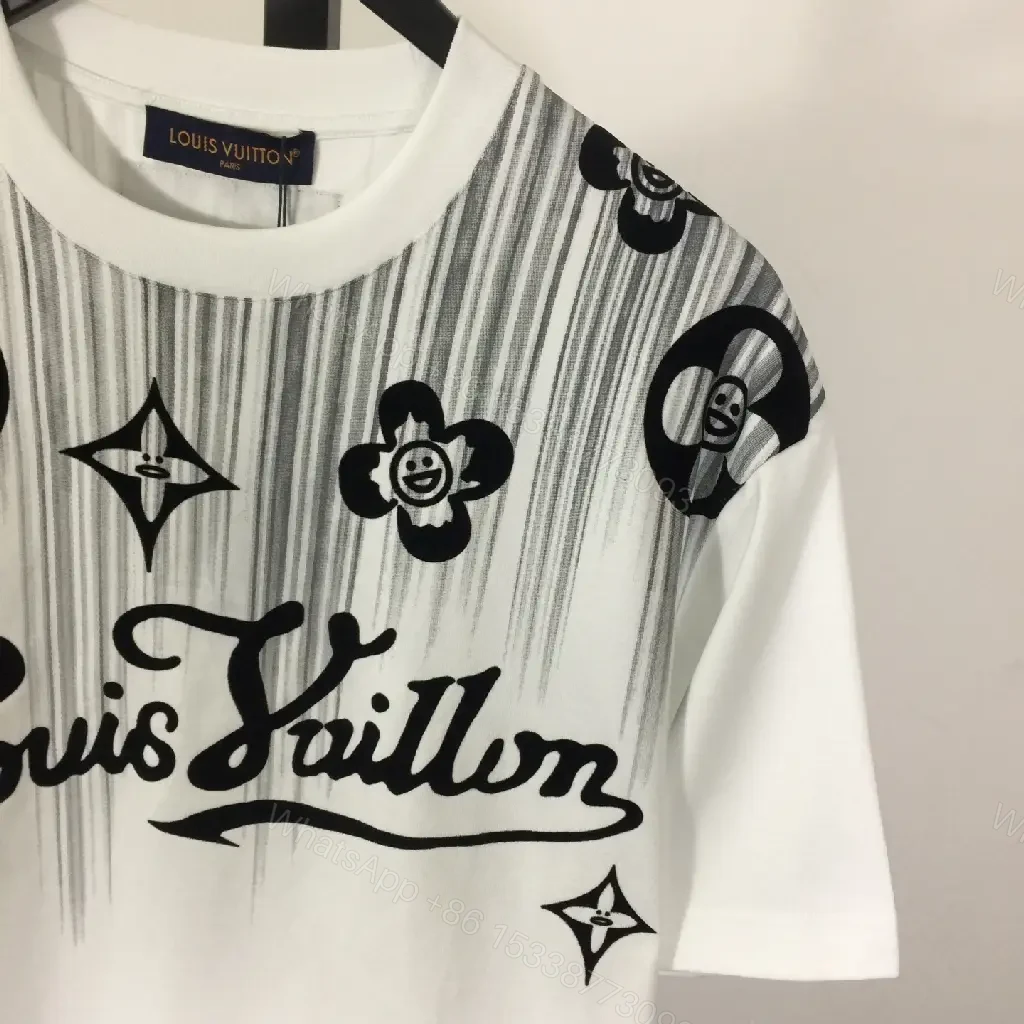 View 3 of Graphic Cotton Luxe Tee with Bold Designer-Inspired Script