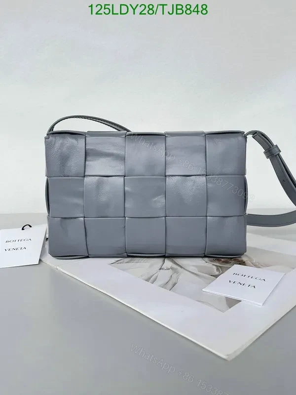 View 23 of Bottega Veneta Premium Nappa Leather Intrecciato Weave Bag with Magnetic Fastening BV9101