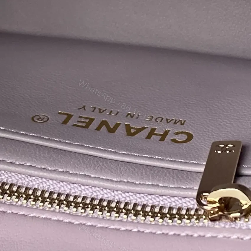 View 7 of Lilac Quilted Leather Bag, Gold Hardware, Structured Chic, Turn-Lock Tote