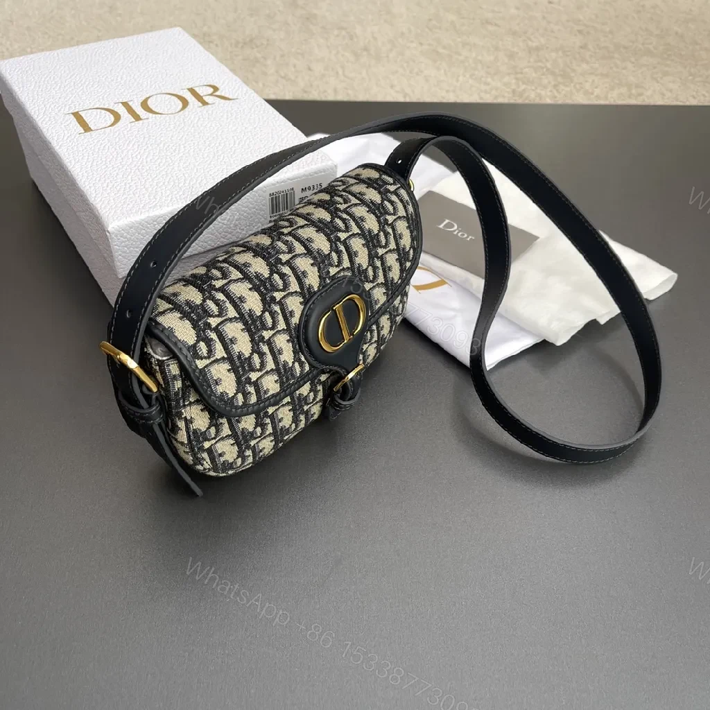 View 4 of Patterned Monogram Crossbody: Luxury Leather Trim Bag