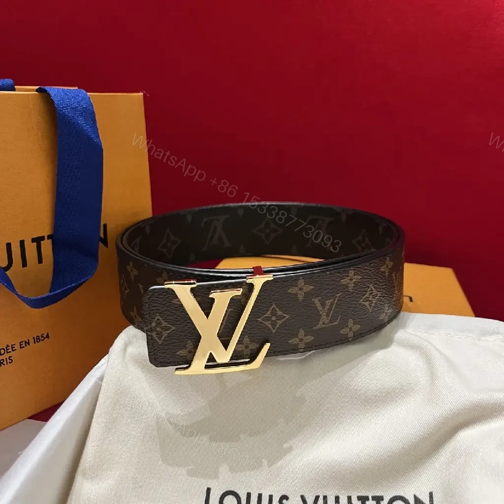 View 10 of Lux Monogram Belt with Gold Buckle – Premium Canvas Accessory