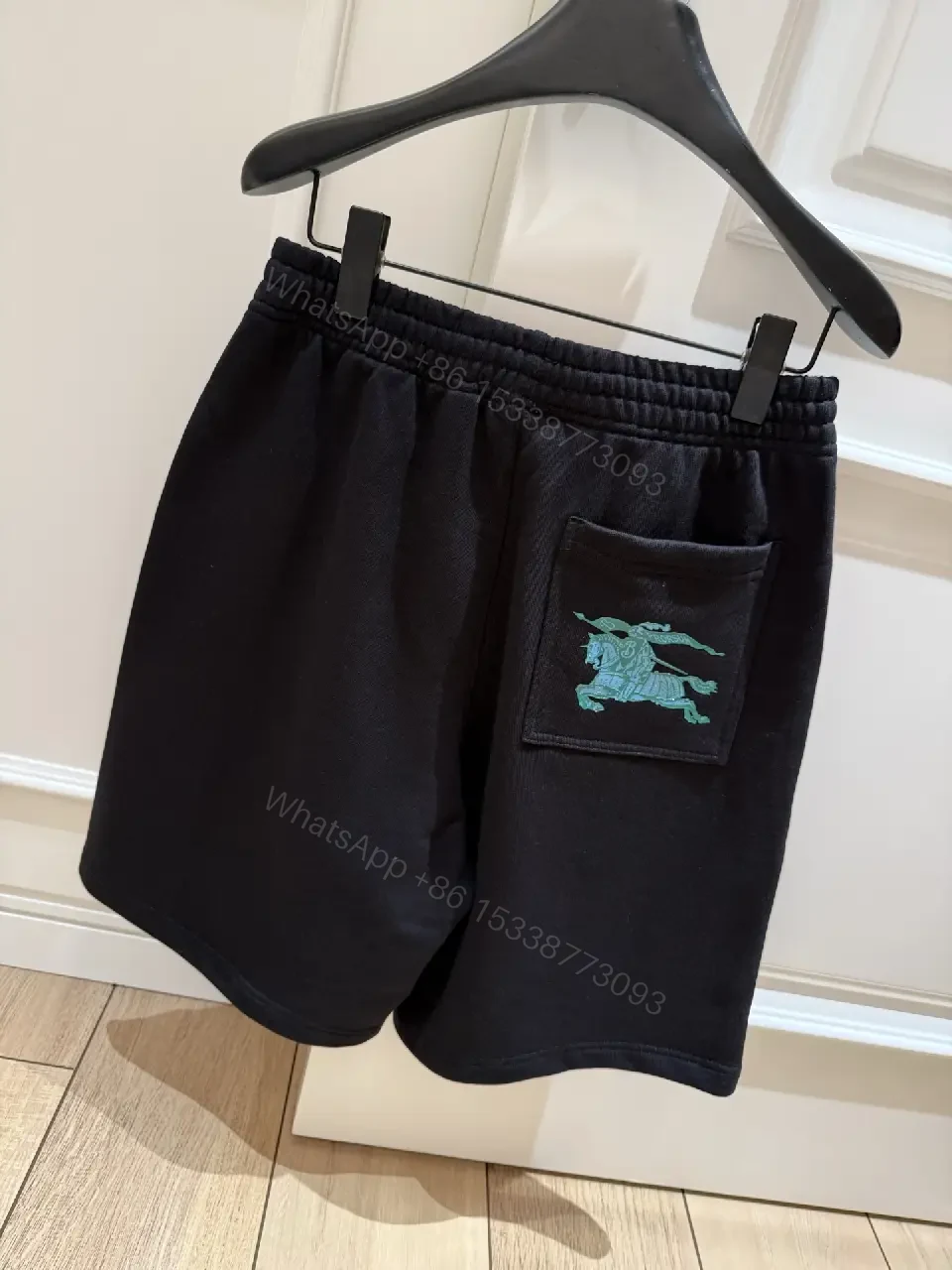 View 5 of Black Cotton Sweatshorts Burberry Logo