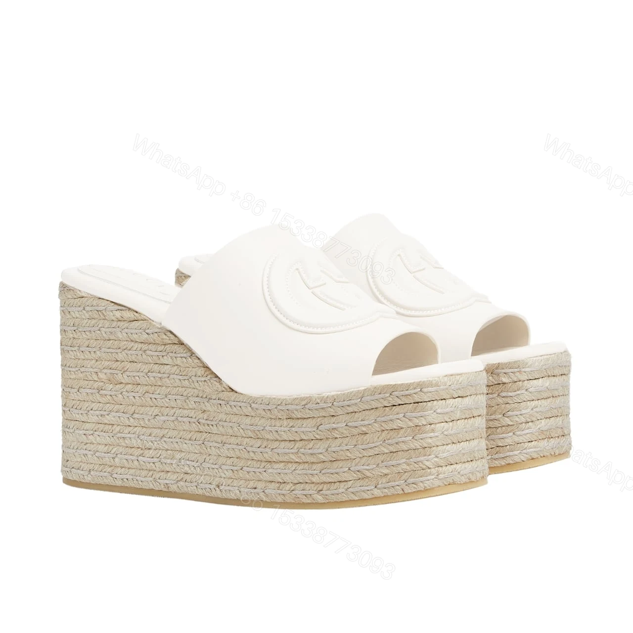 GUCCI WOMEN’S INTERLOCKING G SANDAL WHITE — view 1