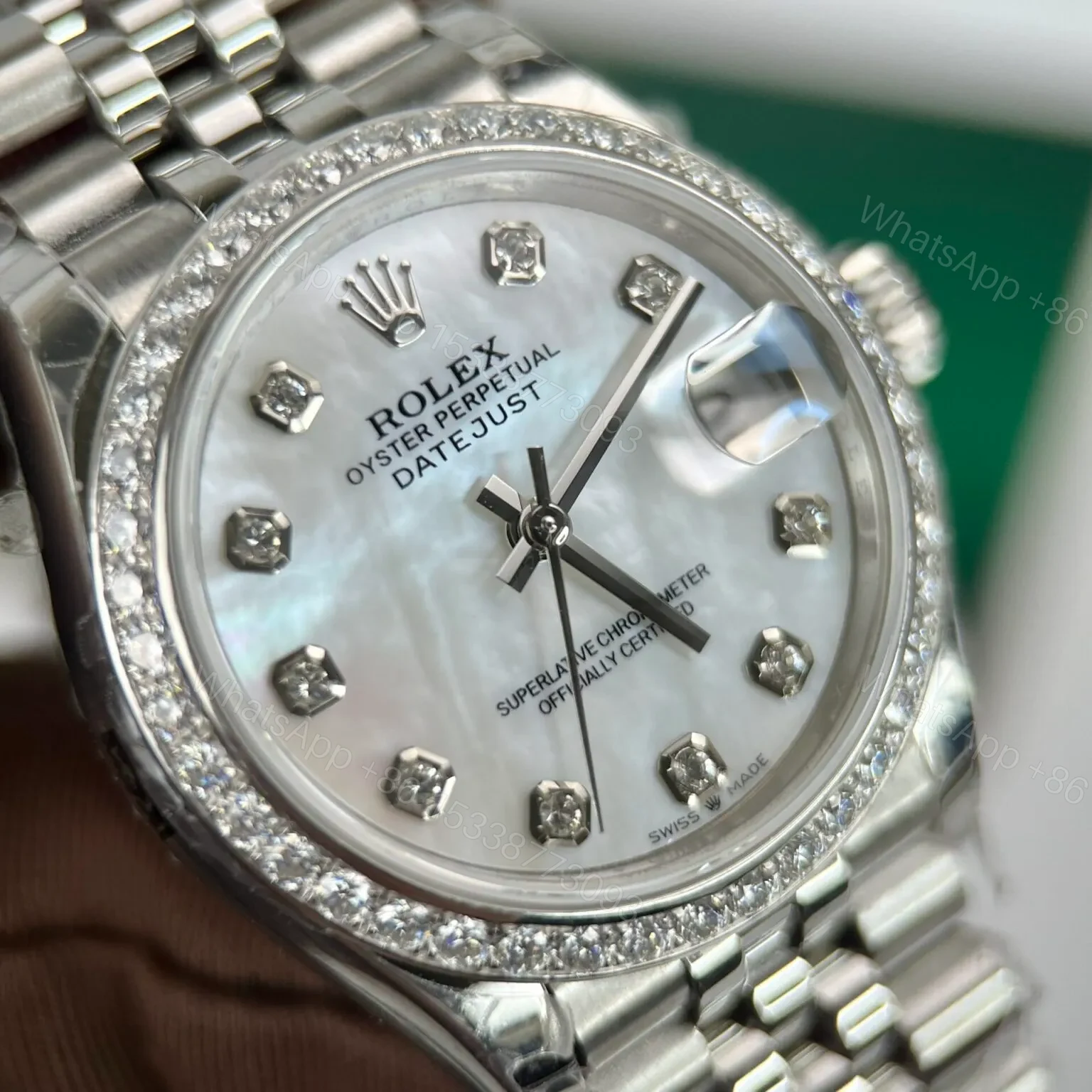 View 3 of Replica Rolex Datejust Mother of Pearl – White Dial 116244 36 mm