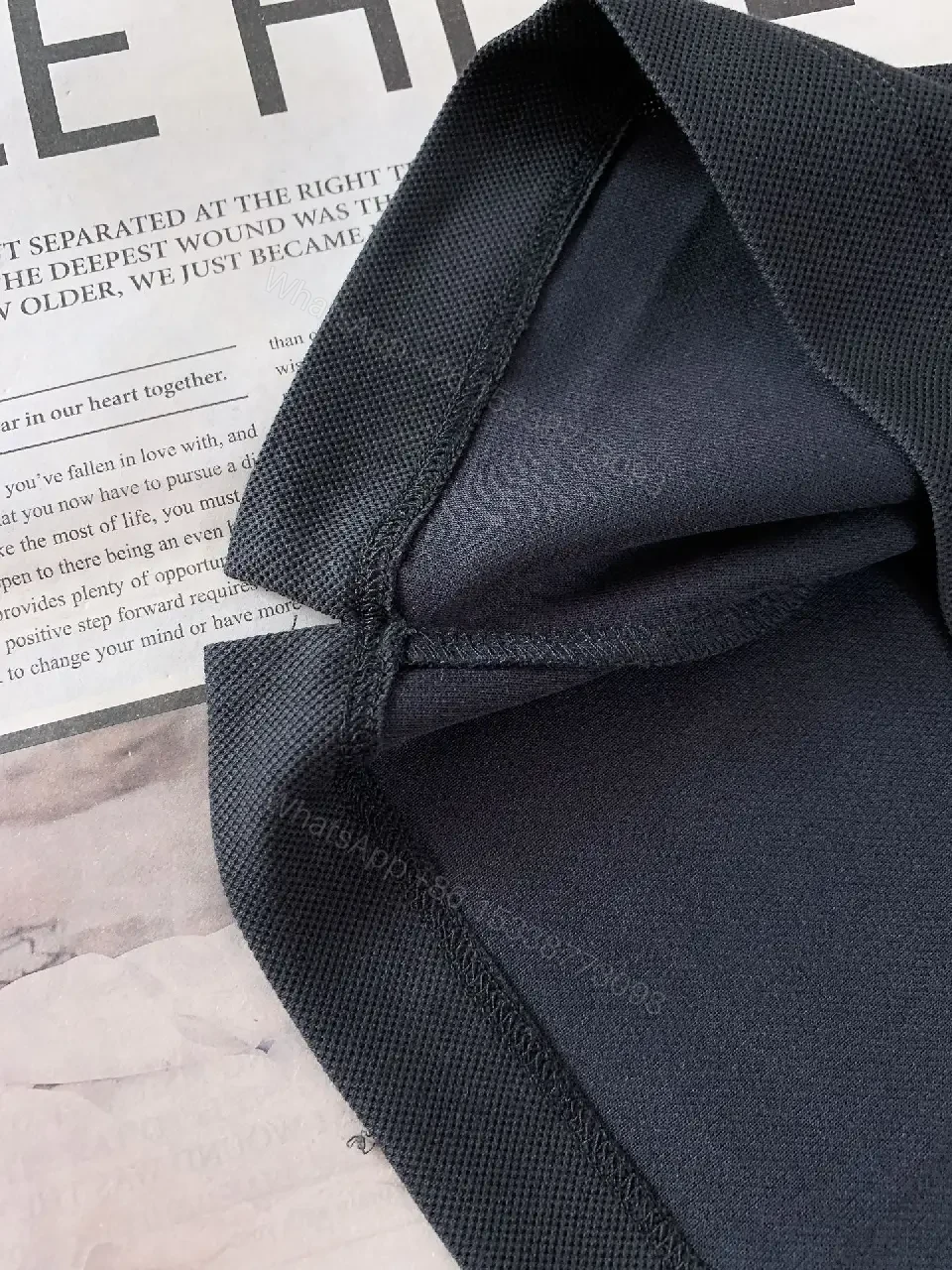 View 9 of Dark Navy Polo Shirt Ribbed Collar Modern Fit Logo Detail
