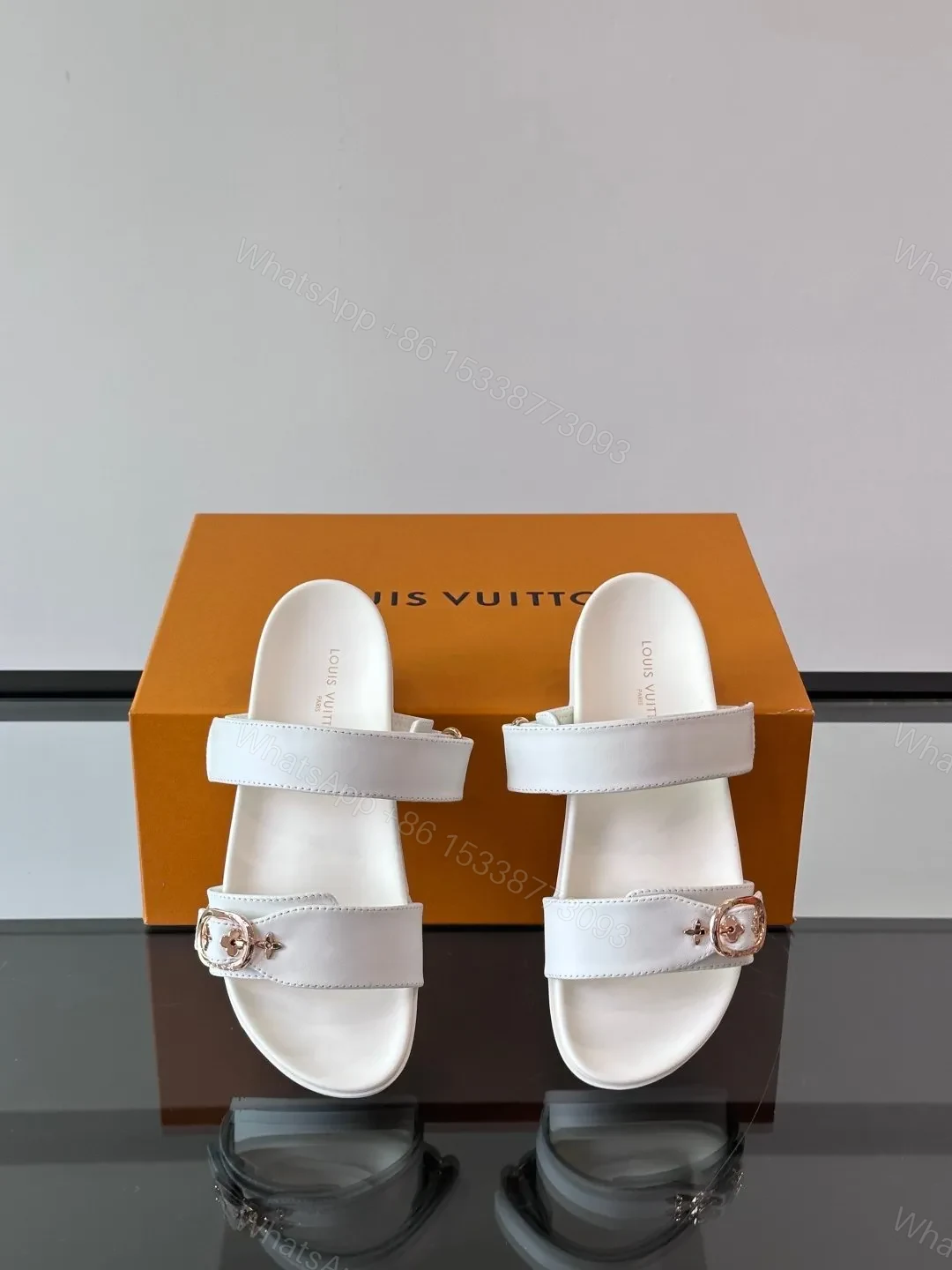 View 6 of LV Men White Leather Sandals