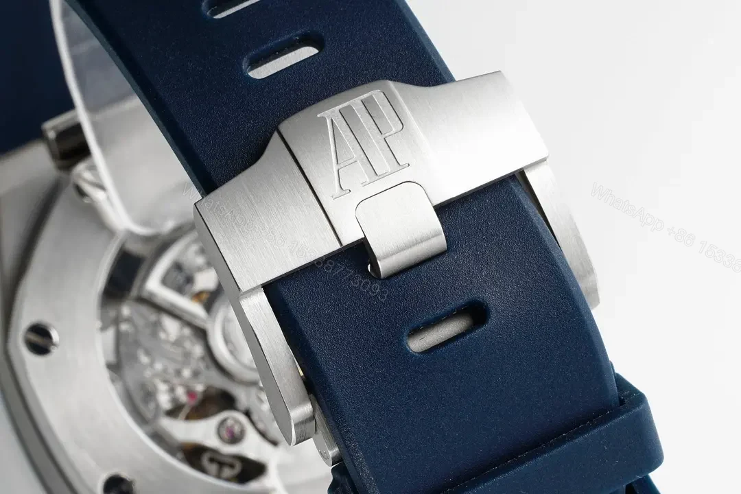 View 6 of Audemars Piguet Royal Oak Offshore Chronograph in Stainless Steel with Blue Dial and Rubber Strap