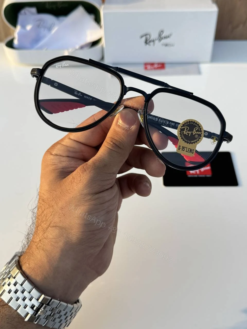View 3 of First Copy RayBan 3505 Black Premium Sunglasses Luxury Fashion Eyewear