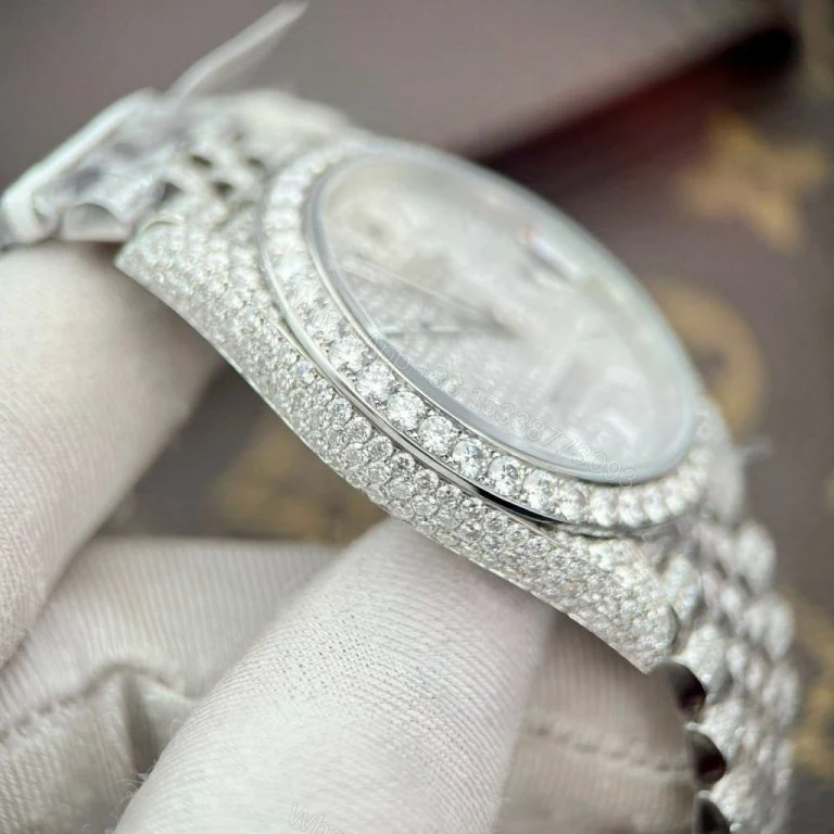 View 3 of Datejust 41mm Super Clone Custom Full Moissanite Diamonds