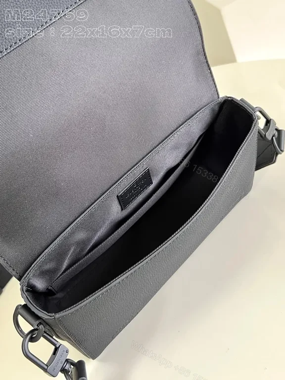 View 4 of Chic Compact Messenger: Luxury Leather, Subtle LV Emblem