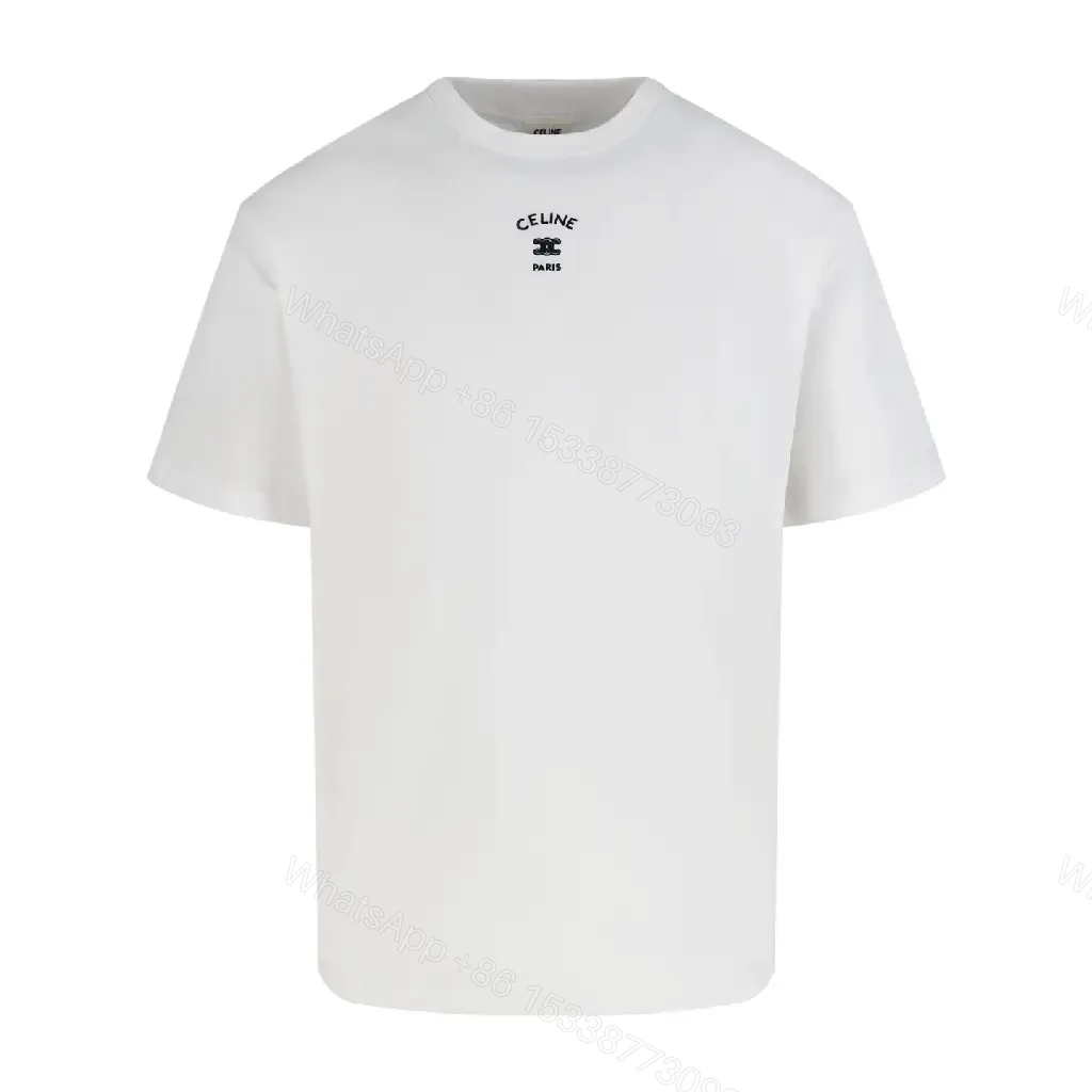 View 4 of Lux White Cotton Minimal Tee with Subtle Chest Logo