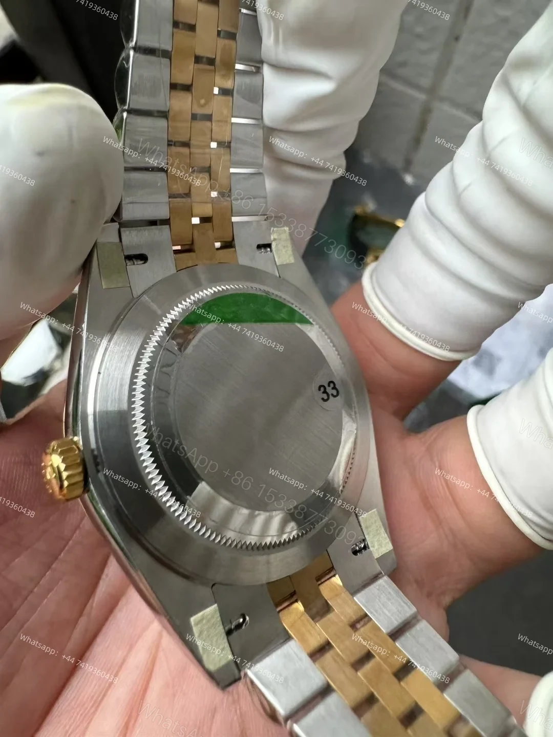 View 9 of Rolex Datejust M126303-0020 1:1 Replica Oystersteel & Yellow Gold Green Roman Dial Jubilee 41MM 3235 Movement Super Clone Watch