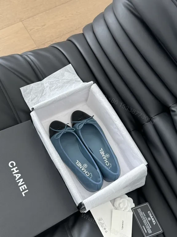 View 4 of Blue Luxe Flat: Subtle Shine Toe Cap - Everyday Chic Footwear