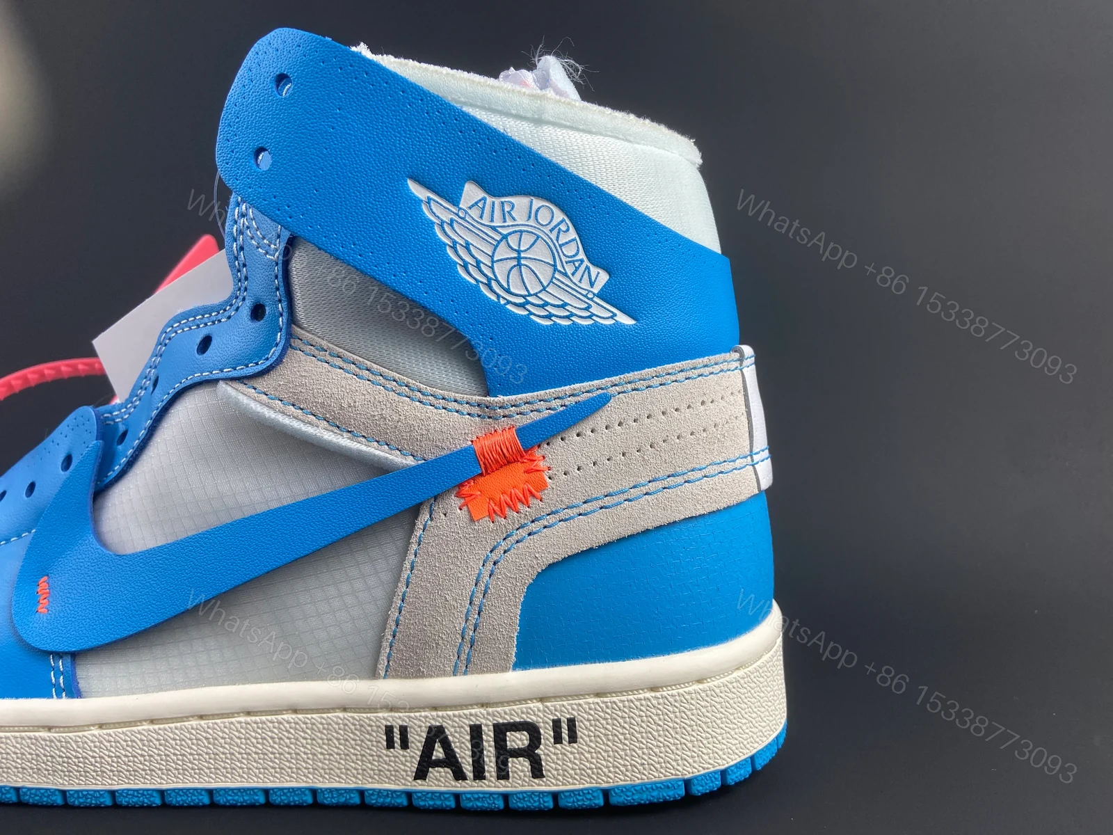 View 3 of Jordan 1 Retro High Off-White University Blue