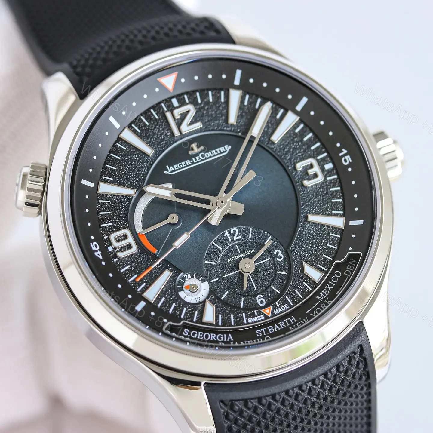 View 4 of Jaeger LeCoultre Black World Time Watch Rubber Strap Ultimate 42MM JLC-WT-BLK-RUB42