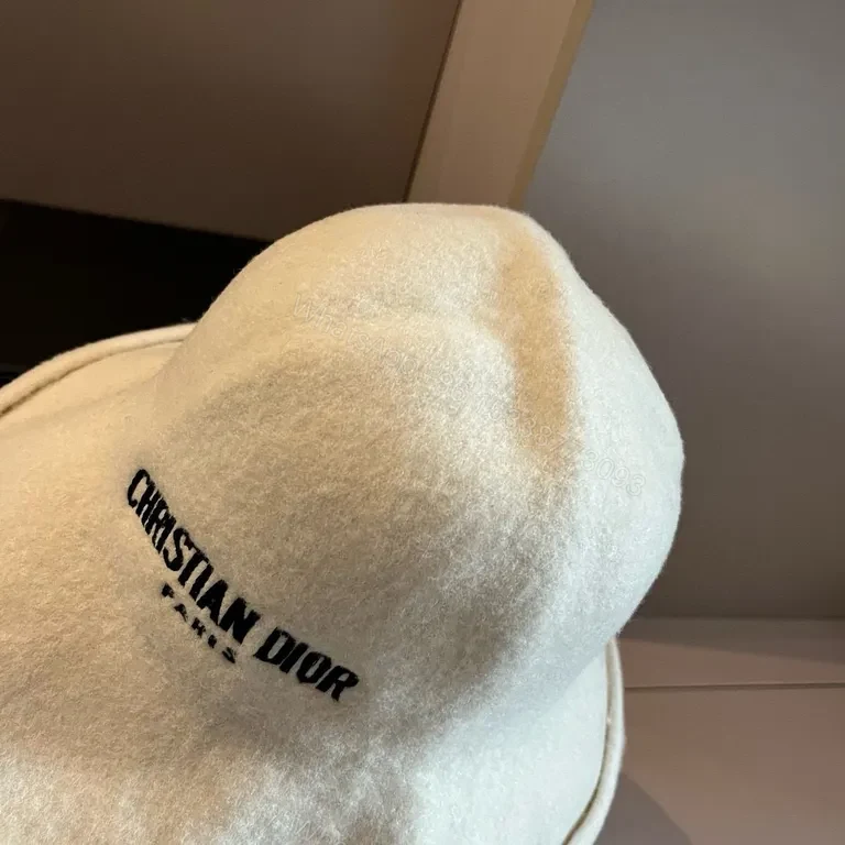 View 4 of Soft Wool Bucket Hat â€” Dior Paris Logo, Minimal Luxury