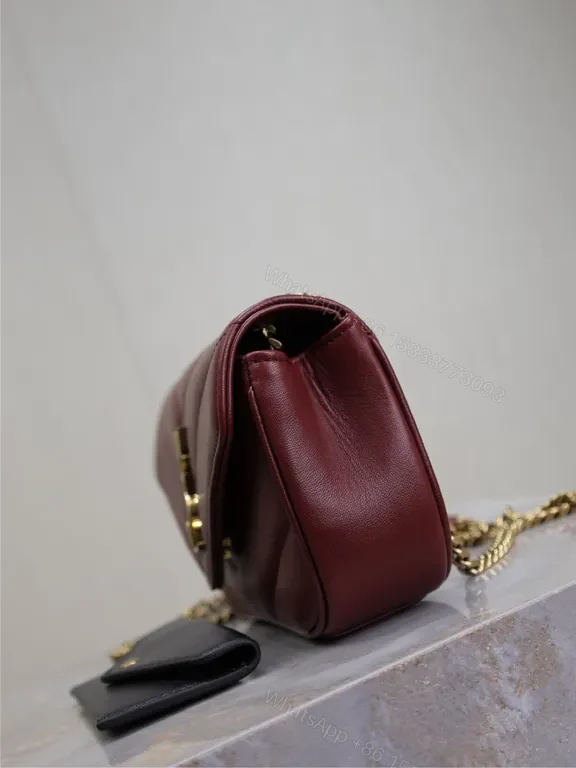 View 4 of Burgundy Quilted Leather Crossbody â€” Structured Chic Bag