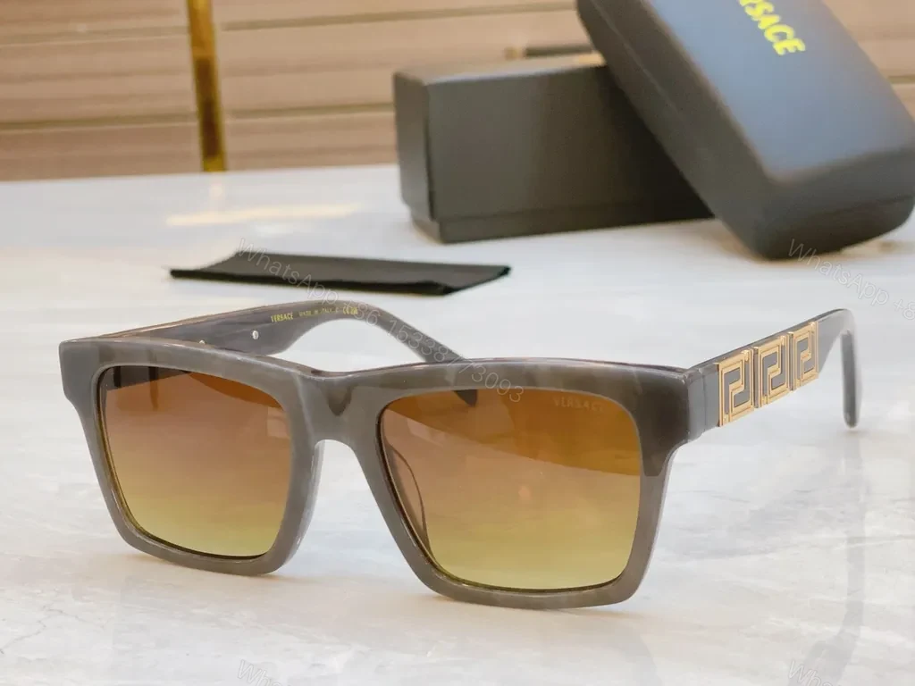 View 6 of Black Polycarbonate Square Sunglasses - Versace-Inspired, Luxe Frame