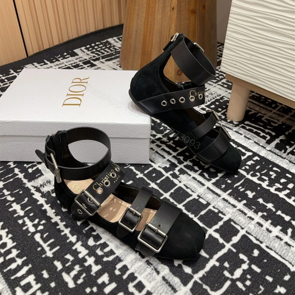 View 4 of 高仿Dior*Punk系列KCB960平頭塔扣樂福鞋黑麂皮免檢版