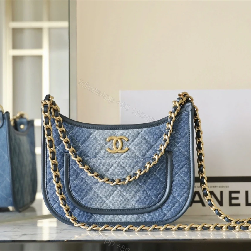 View 3 of 高仿Chanel*24S系列AS4532水洗丹寧Hobo包中號免檢版