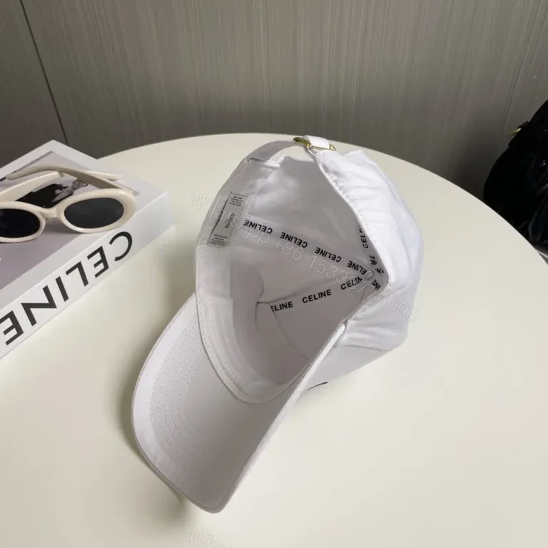 View 6 of Minimalist White CELINE Cap: Luxury Baseball Hat with Subtle Branding