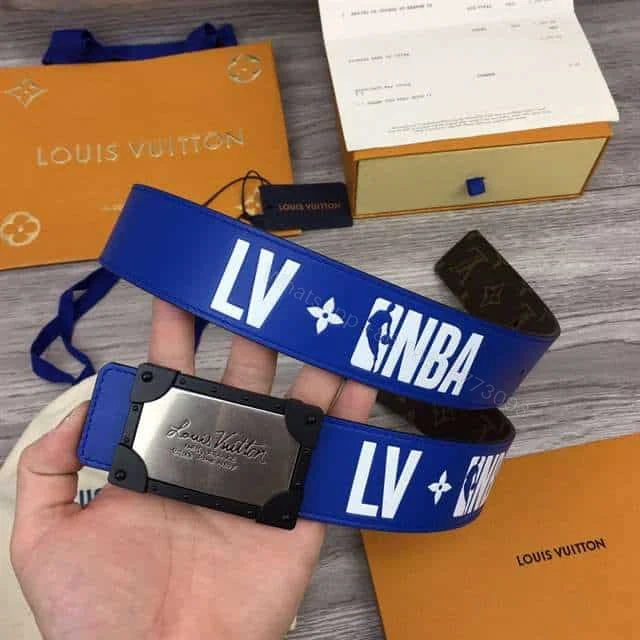 View 9 of LOUIS VUITTON X NBA 3 STEPS 40MM REVERSIBLE MONOGRAM CANVAS BELT – B97