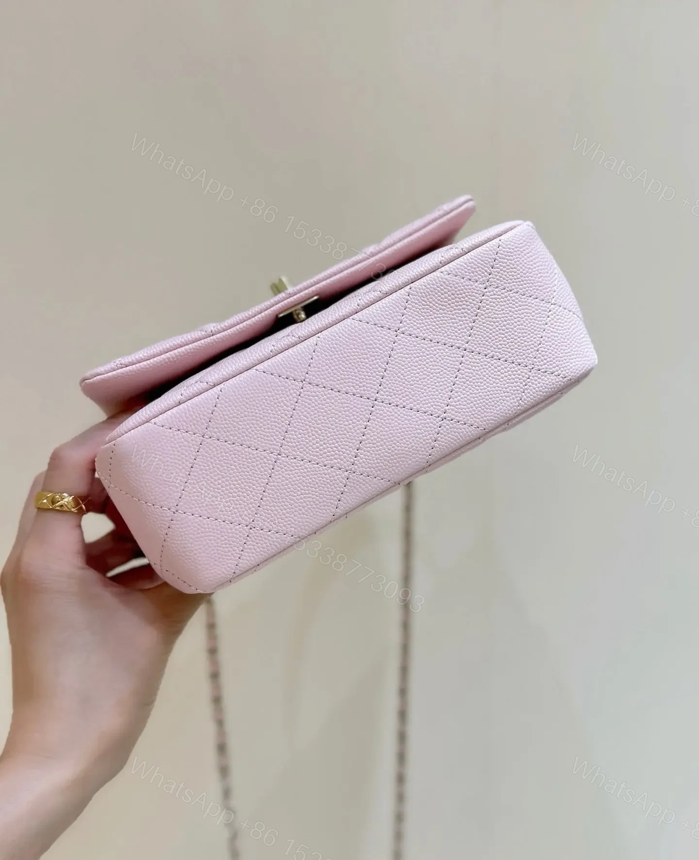 View 6 of CHANEL 25S COCO CRUSH HANDLE 18 IN PINK GOLD HARDWARE