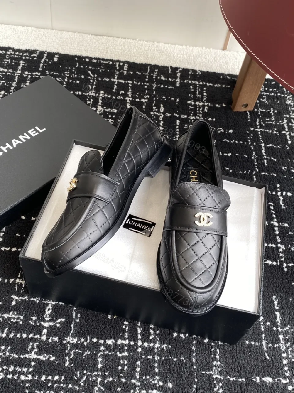 View 5 of Quilted Leather Loafers with Gold Crest – Modern Classic Comfort