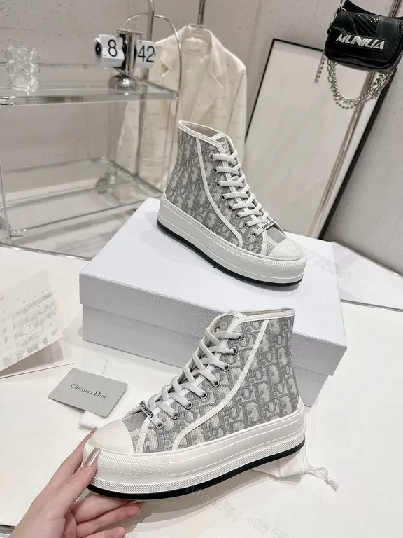 View 6 of Dior-Inspired Texture High-Top Sneakers â€” Luxury, Everyday Use