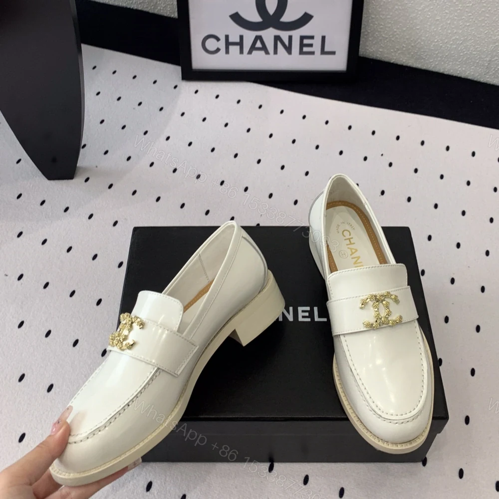 View 3 of 高仿Chanel*24S系列G45663A牛皮革樂福鞋白色3CM免檢版