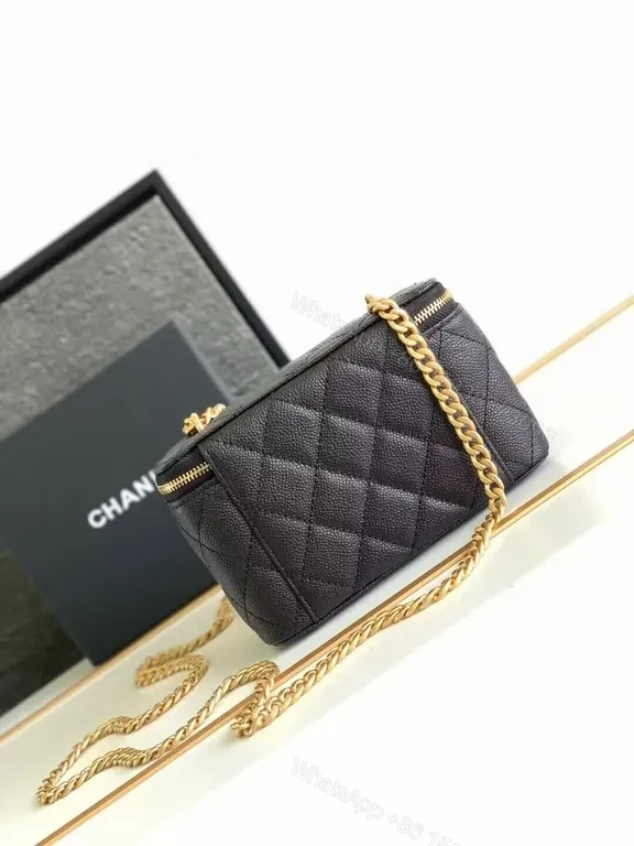 View 3 of Black Quilted Mini Bag â€¢ Gold Hardware â€¢ Classic-Couture Style