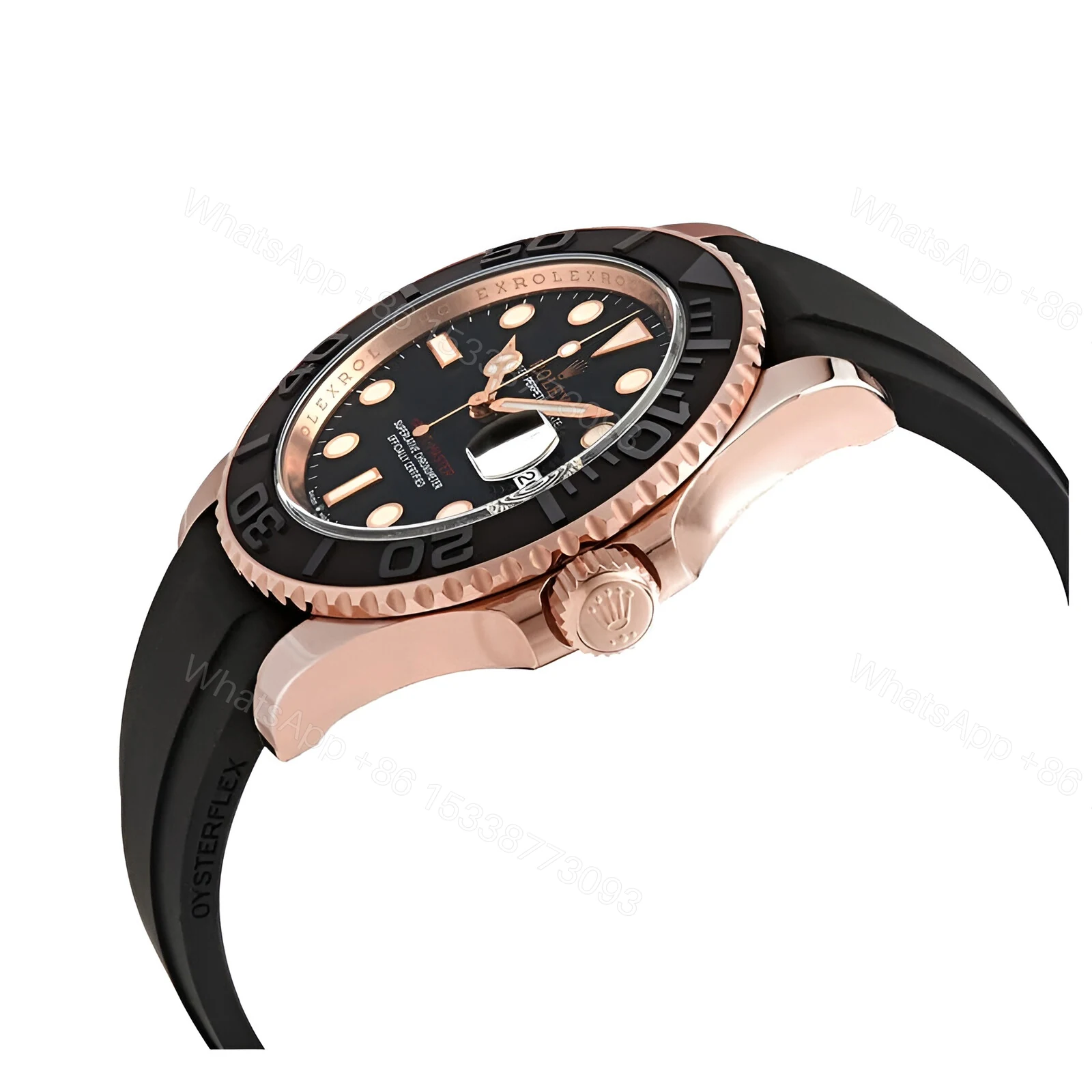 View 3 of Rolex Yacht-Master 40 116655 SATS Rose Gold Automatic Rubber Black Dial Replica